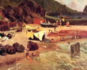 阿尔伯特 比尔施塔特 : Fishing Boats at Capri